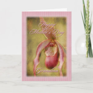 Textured Lady Slipper Orchid Mother's Day Card