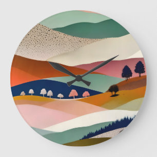 Textured Landscape Large Clock