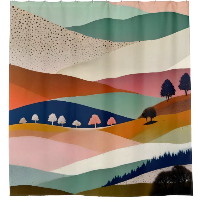 Textured Landscape Shower Curtain (Front)