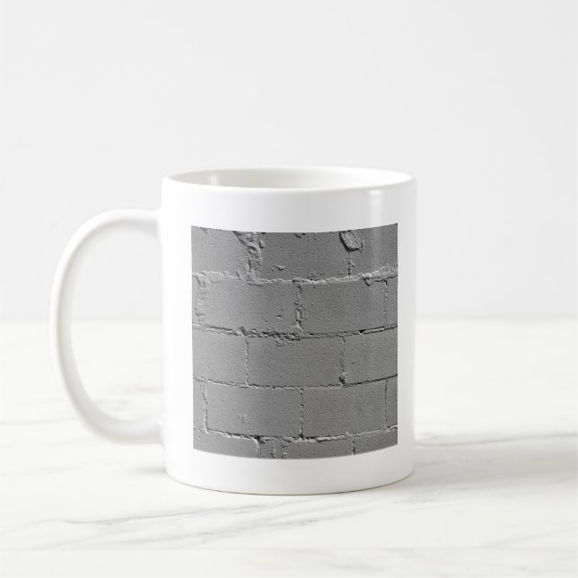Textured Large Concrete Block Wall Coffee Mug (Left)
