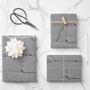 Textured Large Concrete Block Wall Wrapping Paper Sheet