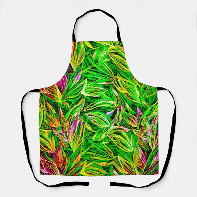 Textured Leaf Garden Art Apron (Front)
