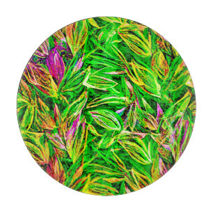 Textured Leaf Garden Art Cutting Board