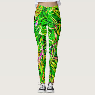 Textured Leaf Garden Art Leggings