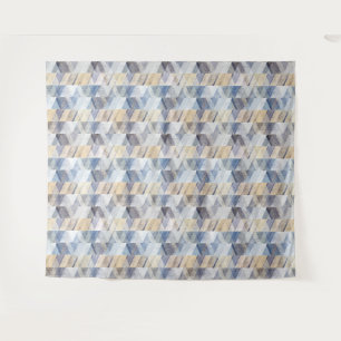Textured light blue, beige zigzag  tapestry