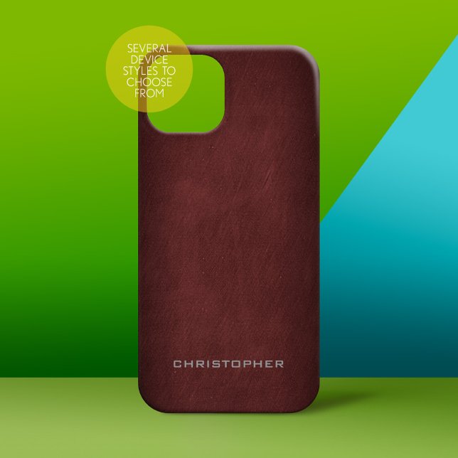 Textured Look with Upscale Manly Design Case-Mate iPhone Case (Personalized Phone Case - subtle name)