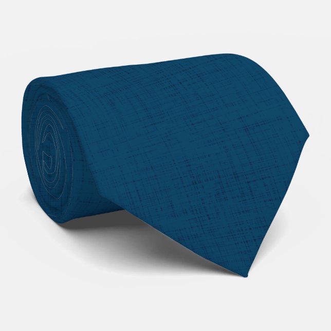 Textured Marine Dark Blue  Tie (Rolled)