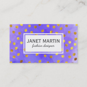 Textured Marks (gold) /Purple Watercolor Business Card