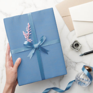 Textured Medium Blue Wrapping Paper