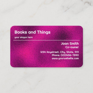 Textured Metallic Hot Pink Foil Business Card