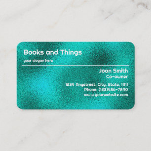 Textured Metallic Teal Foil Business Card
