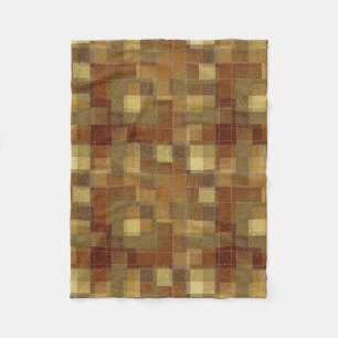 Textured monochrome brown tartan plaid. fleece blanket