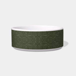 Textured Moss Green Ceramic Pet Bowl – Customise