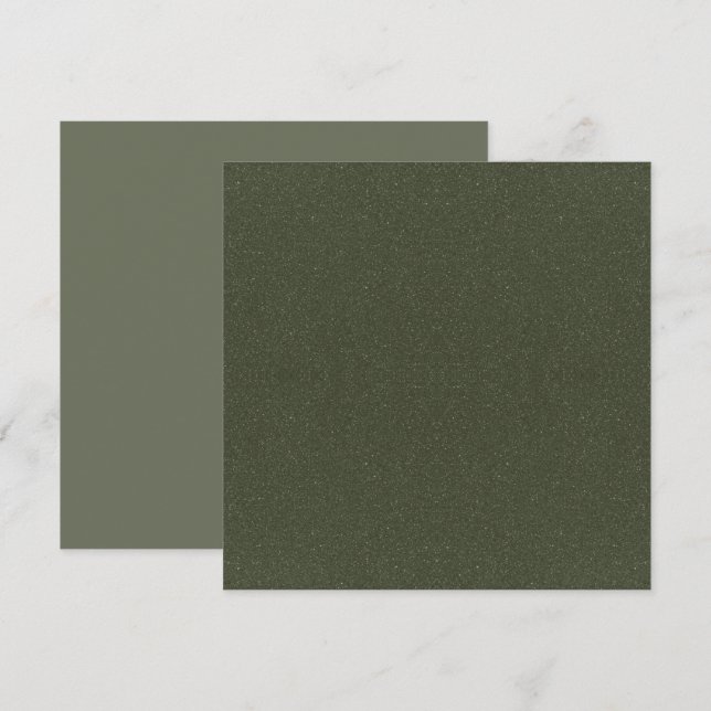 Textured Moss Green Flat Thank You Card - Custom (Front/Back)