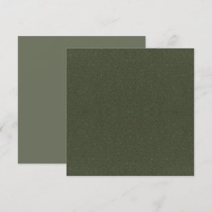 Textured Moss Green Flat Thank You Card - Custom