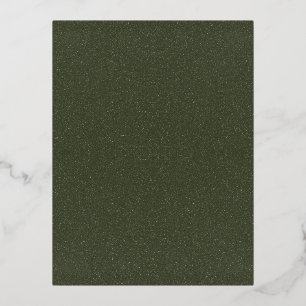 Textured Moss Green Foil Postcard – Customizable