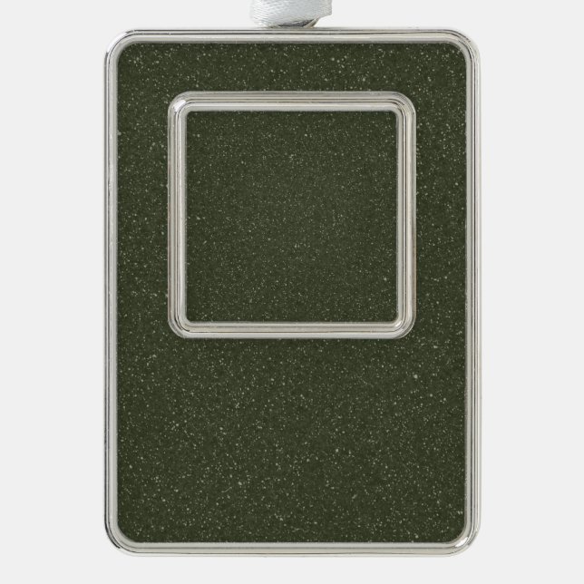 Textured Moss Green Framed Ornament – Customisable (Front)