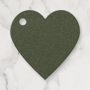 Textured Moss Green Heart Favour Tags – Customise