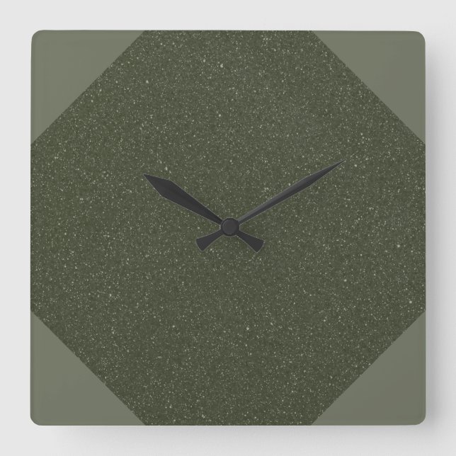 Textured Moss Green Wall Clock (Front)