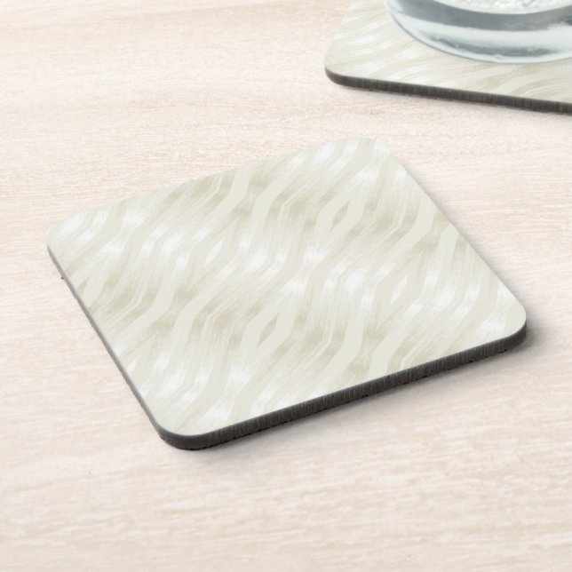 Textured noble light beige and white coaster (Left Side)