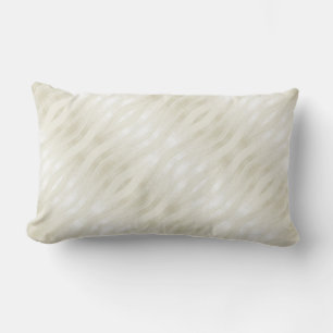 Textured noble light beige and white lumbar cushion