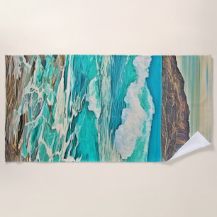 Textured Ocean View Design Beach Towel