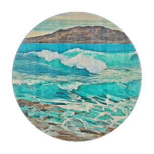 Textured Ocean View Design Cutting Board