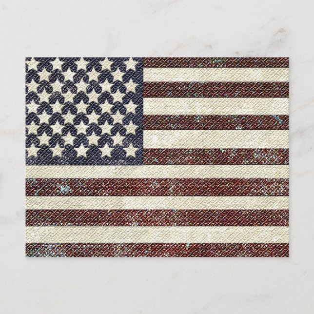 Textured old style American flag Postcard (Front)