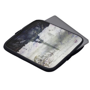 Textured Paris in Lavender Laptop Bag