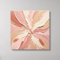 Textured Pastel Pink Blush Peony Impasto Flower Wa