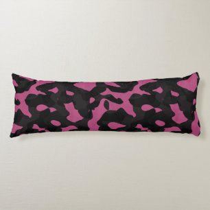 Textured pink and black camo abstract Body Cushion