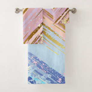 Textured Pink Background Bath Towel Set