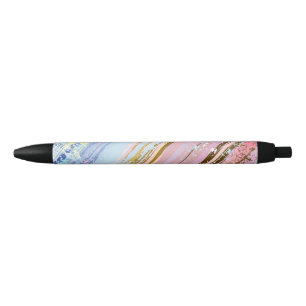 Textured Pink Background Black Ink Pen