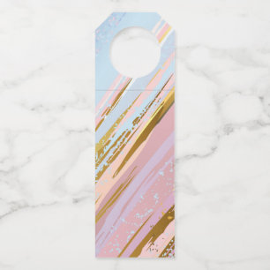 Textured Pink Background Bottle Tag