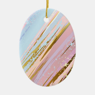 Textured Pink Background Ceramic Tree Decoration