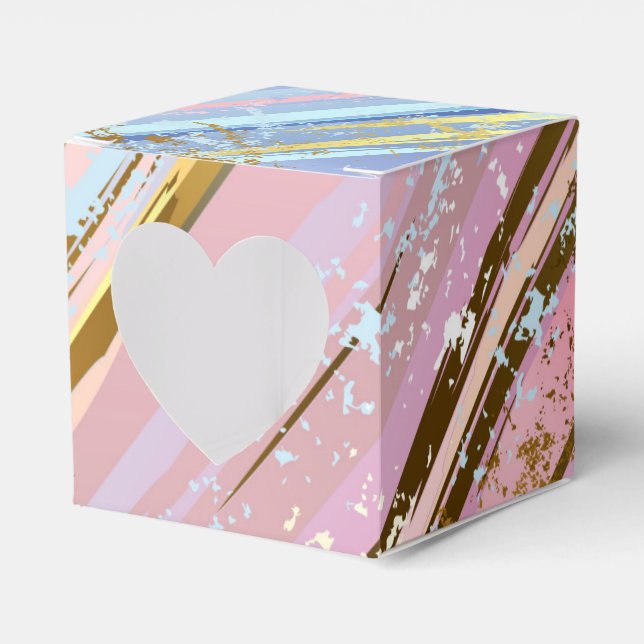 Textured Pink Background Favour Box (Front Side)