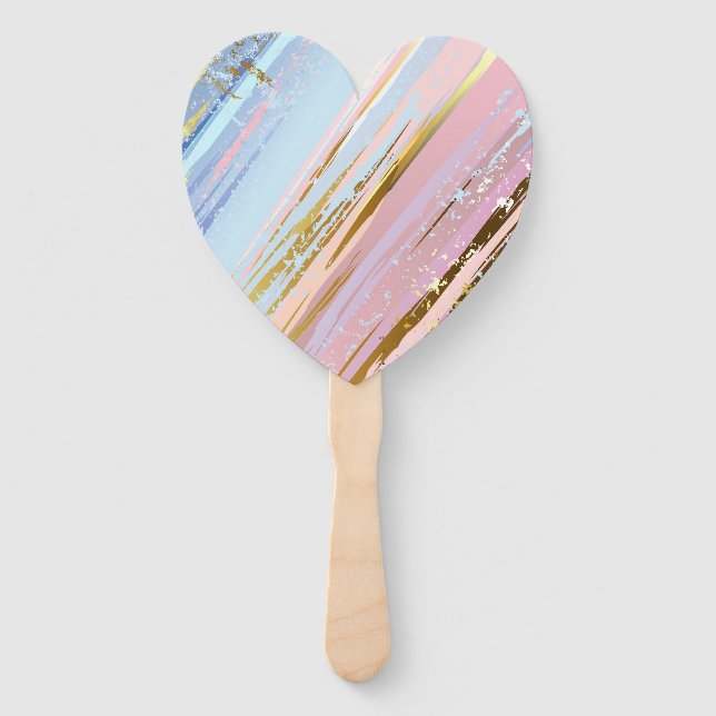 Textured Pink Background Hand Fan (Front)