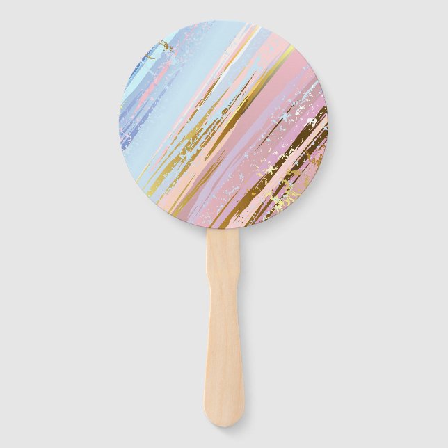 Textured Pink Background Hand Fan (Front)