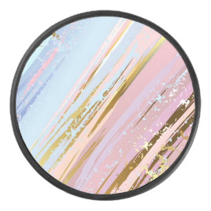 Textured Pink Background Hockey Puck