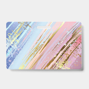 Textured Pink Background ID Badge