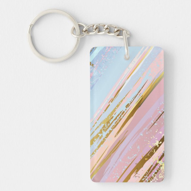 Textured Pink Background Key Ring (Front)