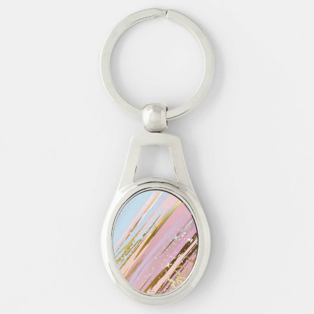 Textured Pink Background Key Ring (Front)