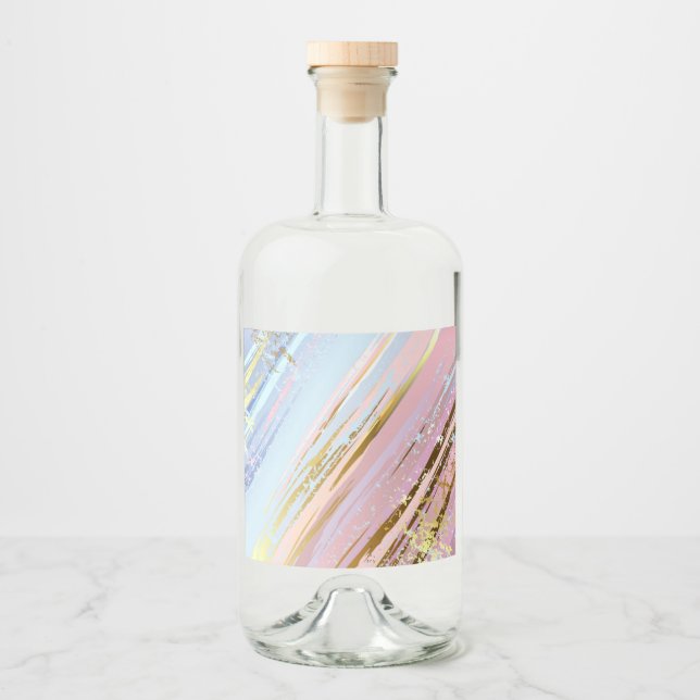 Textured Pink Background Liquor Bottle Label (Front)