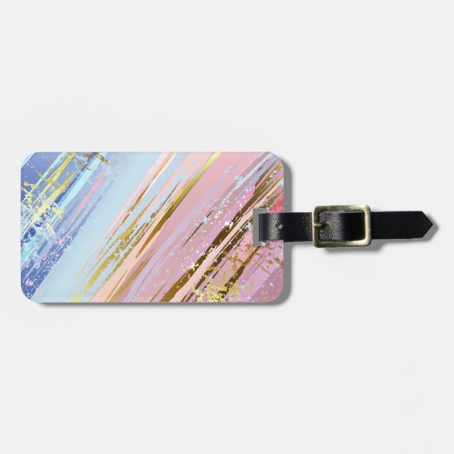 Textured Pink Background Luggage Tag (Front Horizontal)
