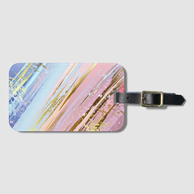 Textured Pink Background Luggage Tag (Front Horizontal)