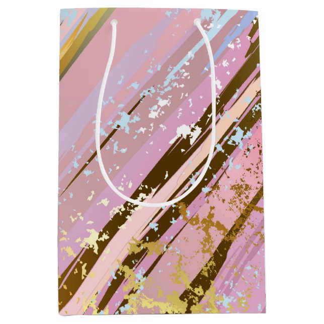 Textured Pink Background Medium Gift Bag (Front)