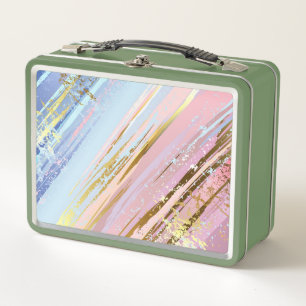 Textured Pink Background Metal Lunch Box