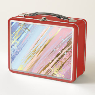 Textured Pink Background Metal Lunch Box