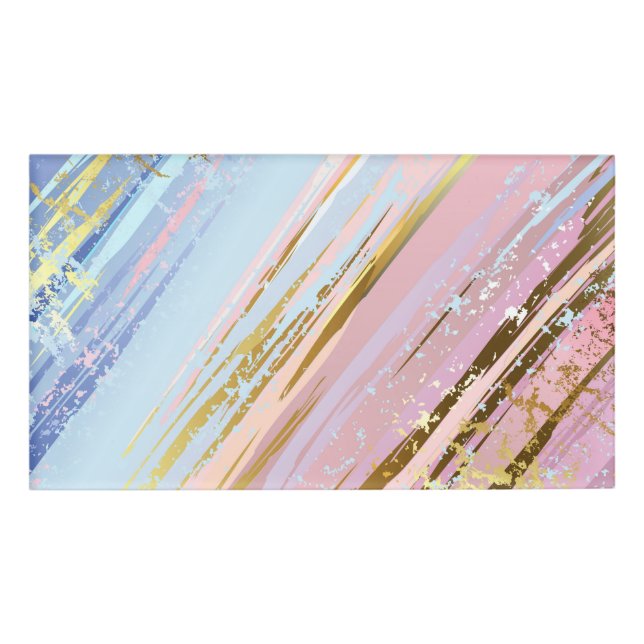 Textured Pink Background Name Tag (Front)