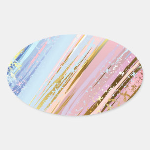 Textured Pink Background Oval Sticker